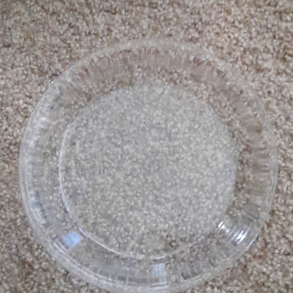 Vintage fire king Philbin clear glass pie pan/ baking dish 81/2 Diameter.